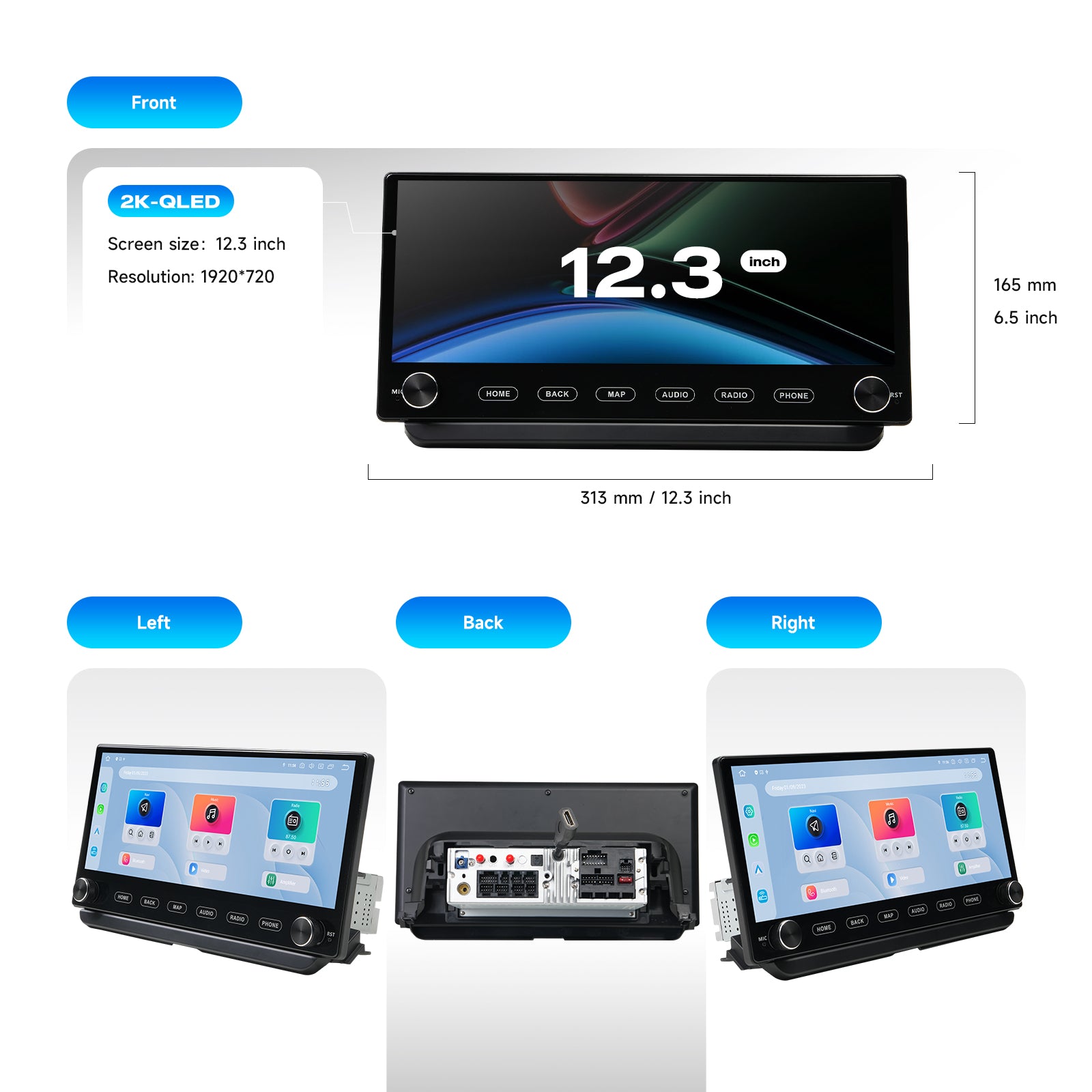 Dasaita Android13 Car Stereo for Toyota Corolla 2019-2022 Wireless Carplay & Android Auto Car Radio | Qualcomm 665 | 12.3" QLED Screen | Wifi+4G LTE | 8G+256G | DTS|GPS Navigation Head Unit | Optical Output
