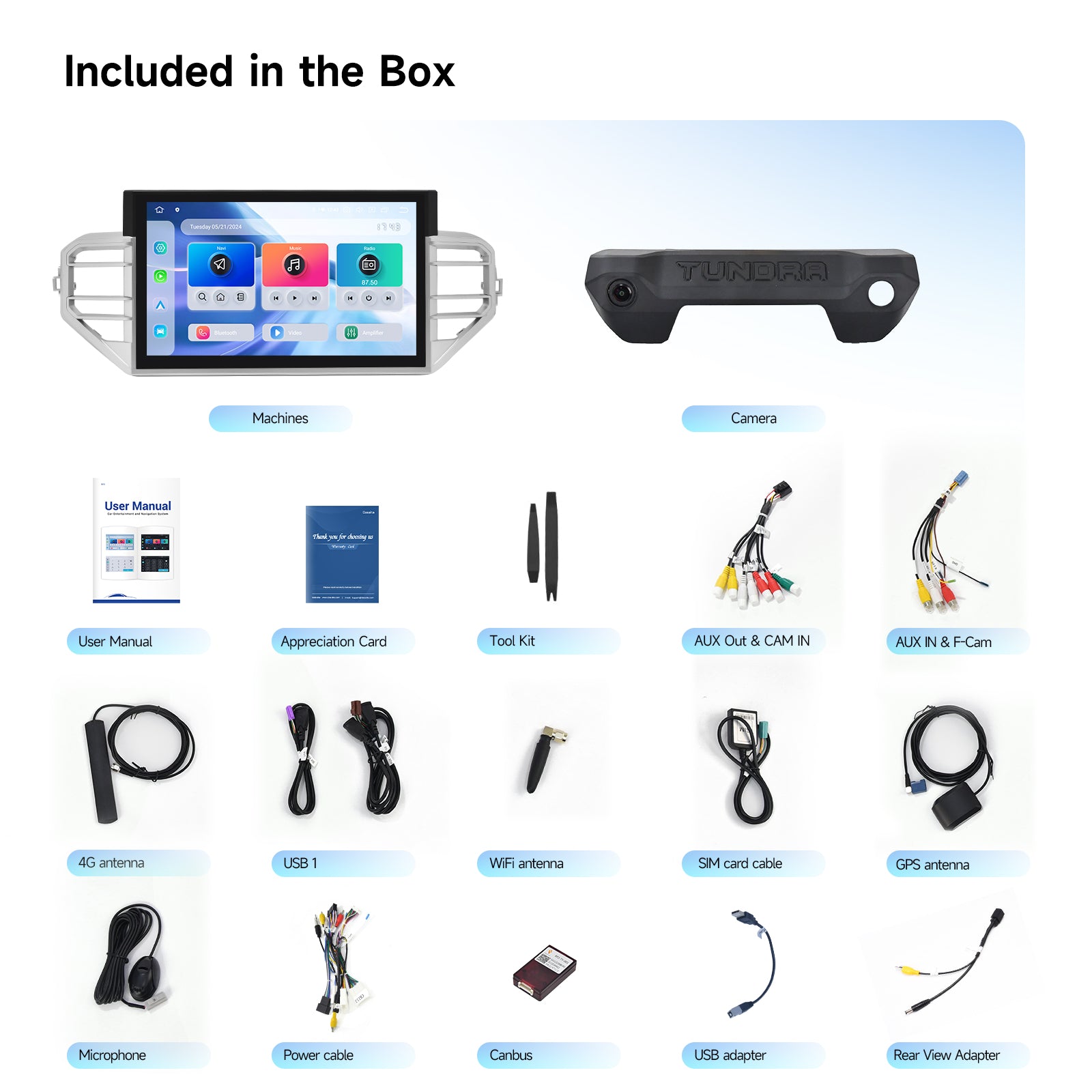 Dasaita for 2022-2025 Toyota Tundra Android 13 Car Stereo | Wireless CarPlay & 14" QLED Touchscreen | 4G LTE & 8GB RAM for Off-Road Audio|AHD Camera