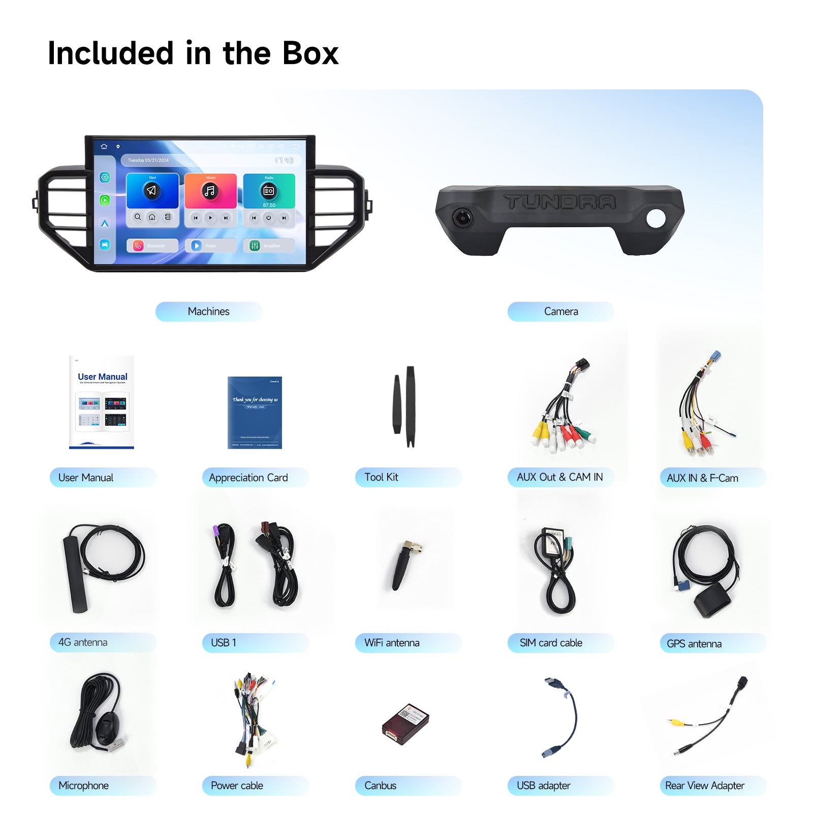 Dasaita for 2022-2025 Toyota Tundra Android 13 Car Stereo | Wireless CarPlay & 14" QLED Touchscreen | 4G LTE & 8GB RAM for Off-Road Audio|AHD Camera