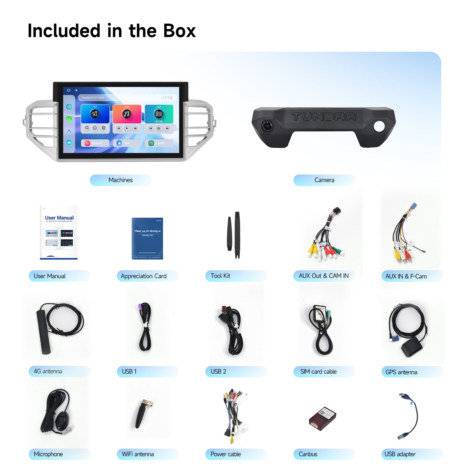 Dasaita for 2022-2025 Toyota Tundra Android 13 Car Stereo | Wireless CarPlay & 14" QLED Touchscreen | 4G LTE & 8GB RAM for Off-Road Audio|AHD Camera