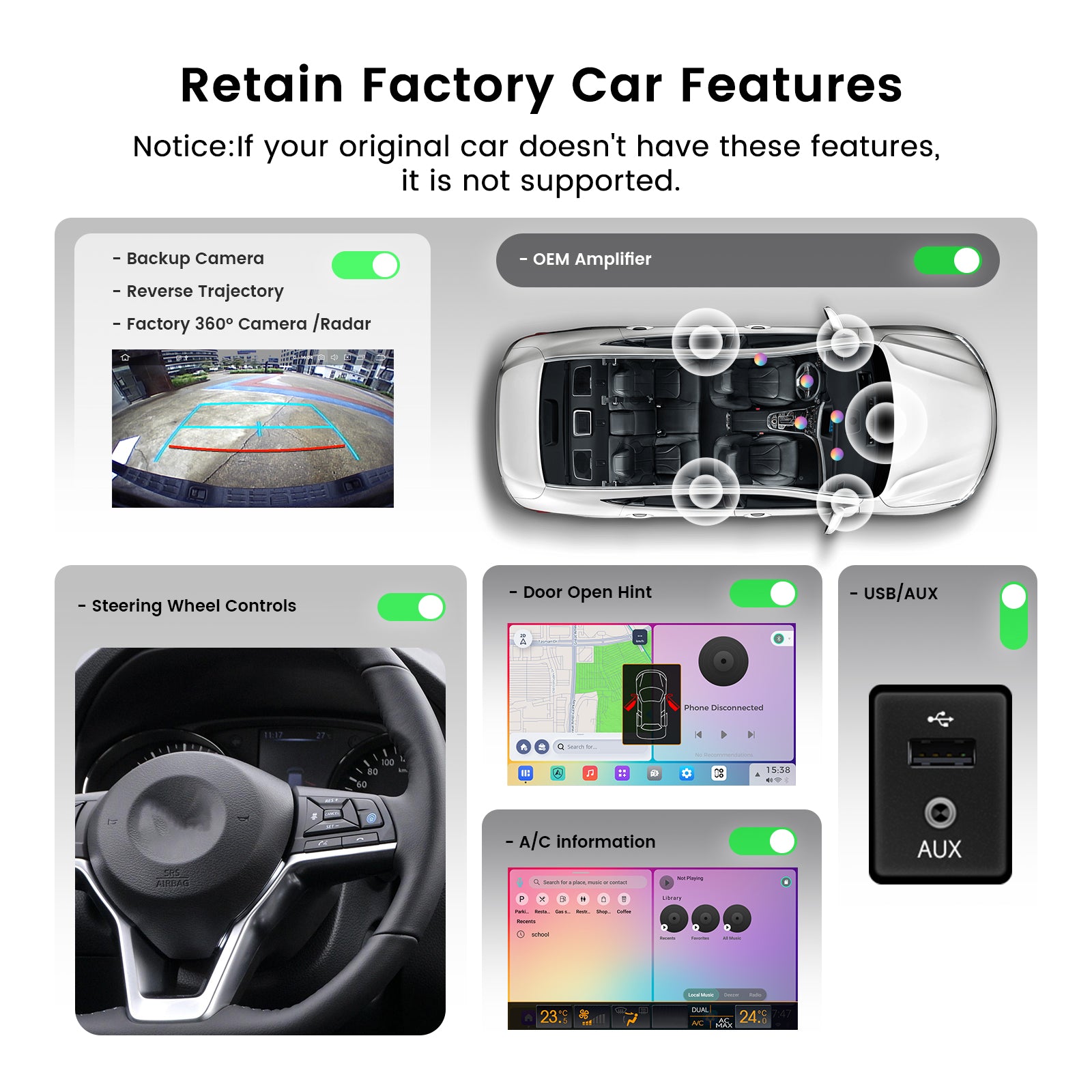 Dasaita Vivid13 Nissan Rogue X-Trail Qashqai 2014-2020 Android Head Unit | Keep Factory Bose, 360 Camera & Climate Control | 10.33" QLED Touchscreen w/ Knob | 8+256GB, Qualcomm 665
