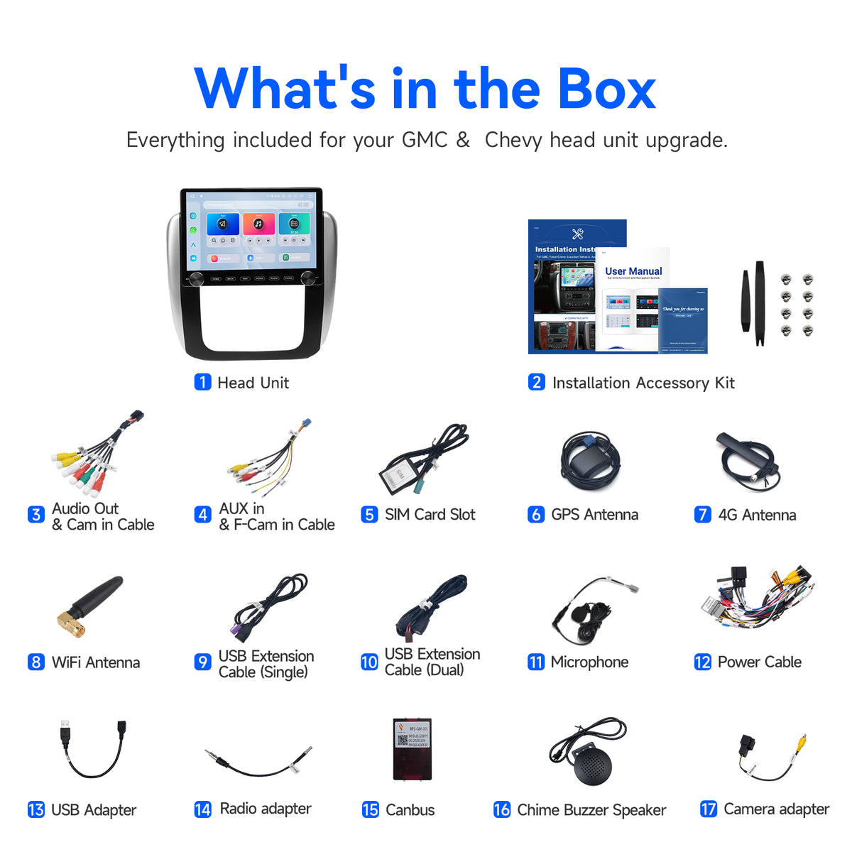Dasaita head unit package with wiring harnesses and installation accessories