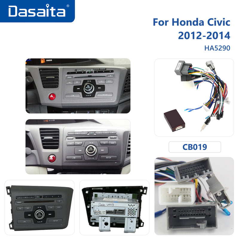 Dasaita Vivid11 Honda Civic GPS 2012 2013 2014 Car Stereo 9 Inch Carplay Android Auto PX6 4G+64G Android11 1280*720 DSP AHD Radio