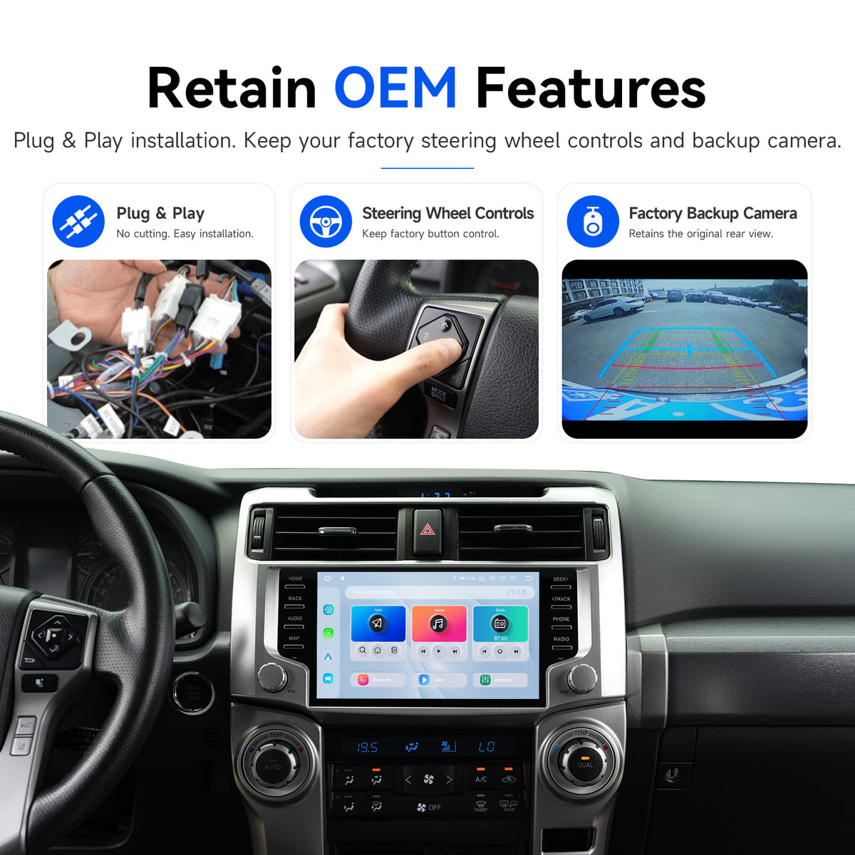 Toyota 4Runner steering wheel controls backup camera and factory features retained