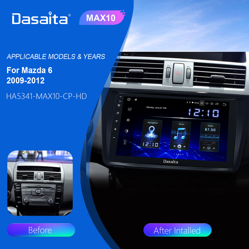 Dasaita MAX11 Mazda 6 2009 2010 2011 2012 Car Stereo 9Inch Carplay Android Auto PX6 4G+64G Android11 1280*720 DSP AHD Radio