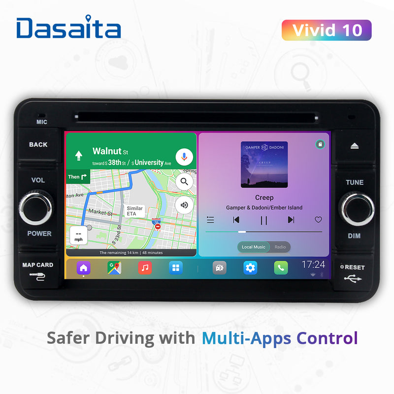 Dasaita Vivid11 Suzuki Jimny 2007 2008 2009 2010 2011 2012 2013 2014 2015 Car Stereo 6.2 Inch Carplay Android Auto PX6 4G+64G Android11 1280*720 DSP AHD Radio