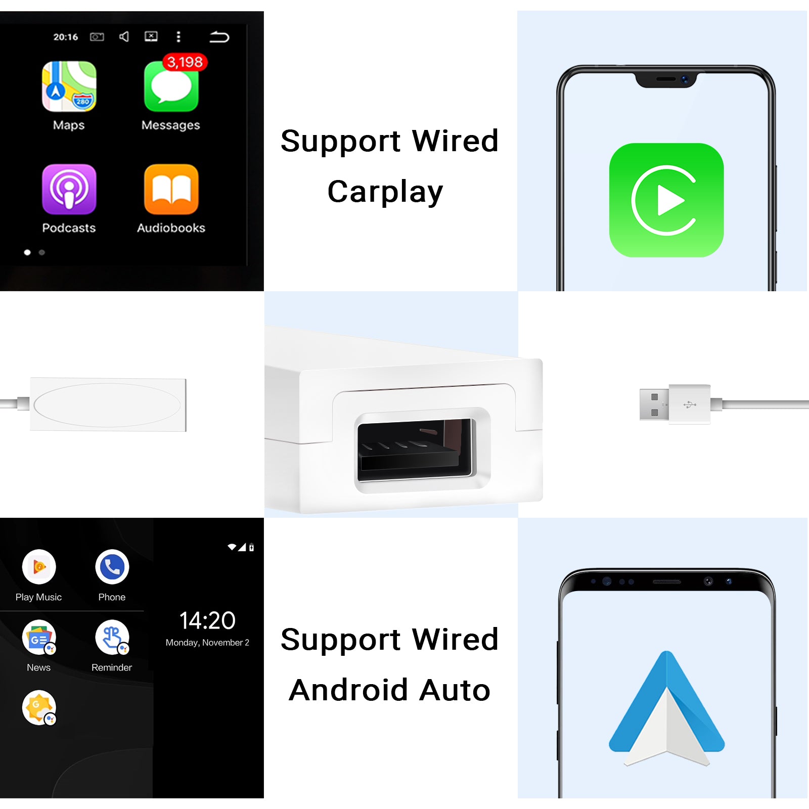 Dasaita Wired Carplay USB Dongle Adapter For Android Car Stereo Smart Link