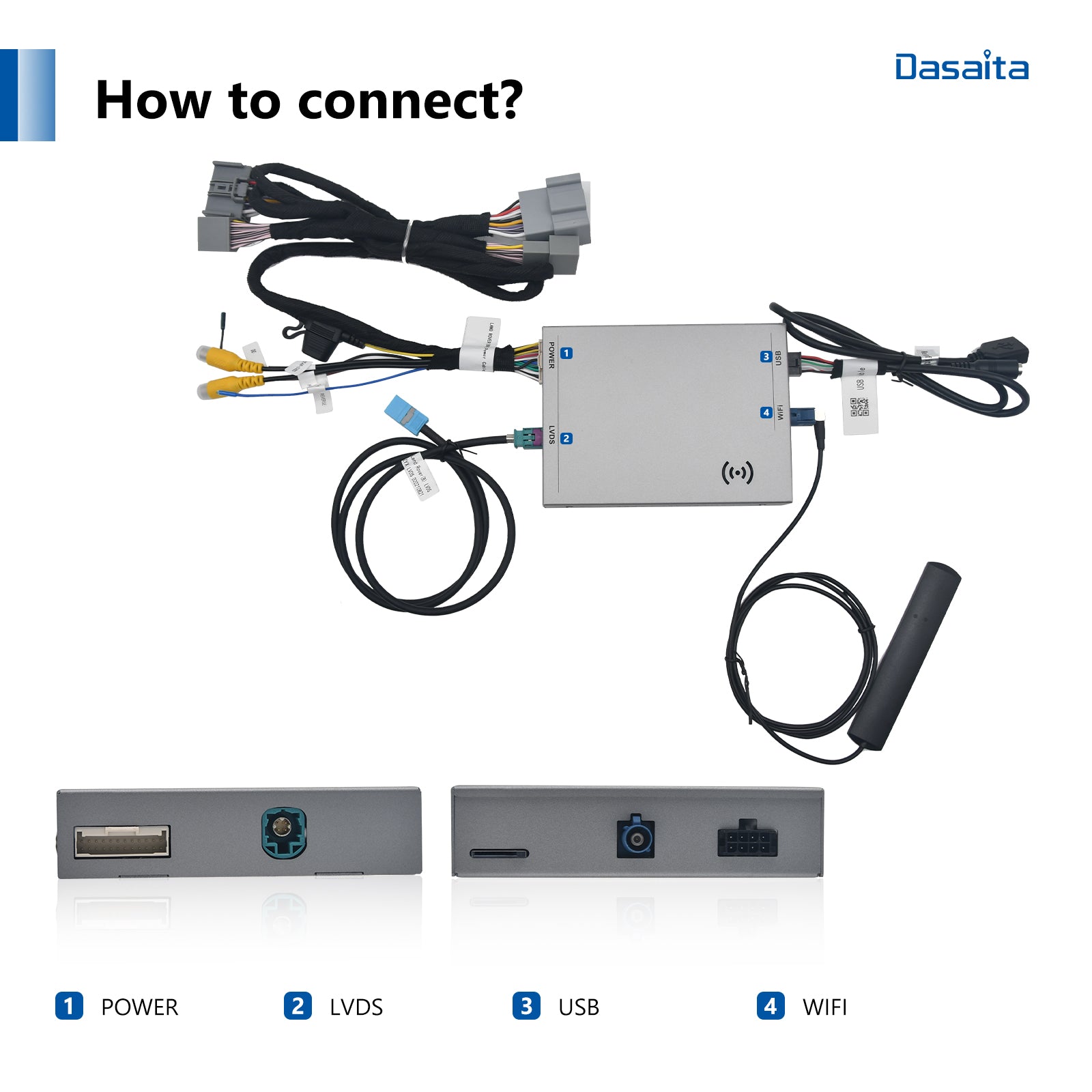 Dasaita JAGUAR CarPlay & Android Auto Integration Kit Retrofit Interface( Wired & Wireless )