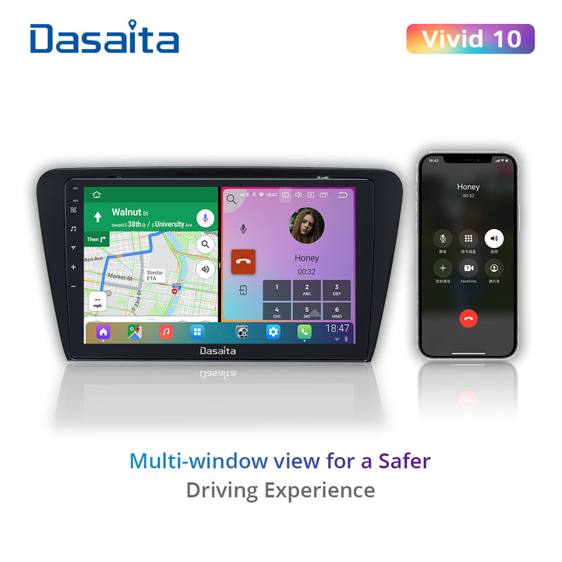 Dasaita Vivid11 Skoda Octavia 3 A7 2014 2015 2016 2017 Car Stereo 10.2 Inch Carplay Android Auto PX6 4G+64G Android11 1280*720 DSP AHD Radio
