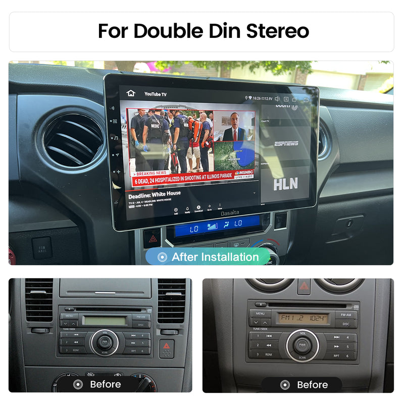 Dasaita Scout10 Double Din Car Stereo 13.3 Inch Carplay Android Auto PX6 4G+64G Android10 1920*1080 DSP AHD Radio