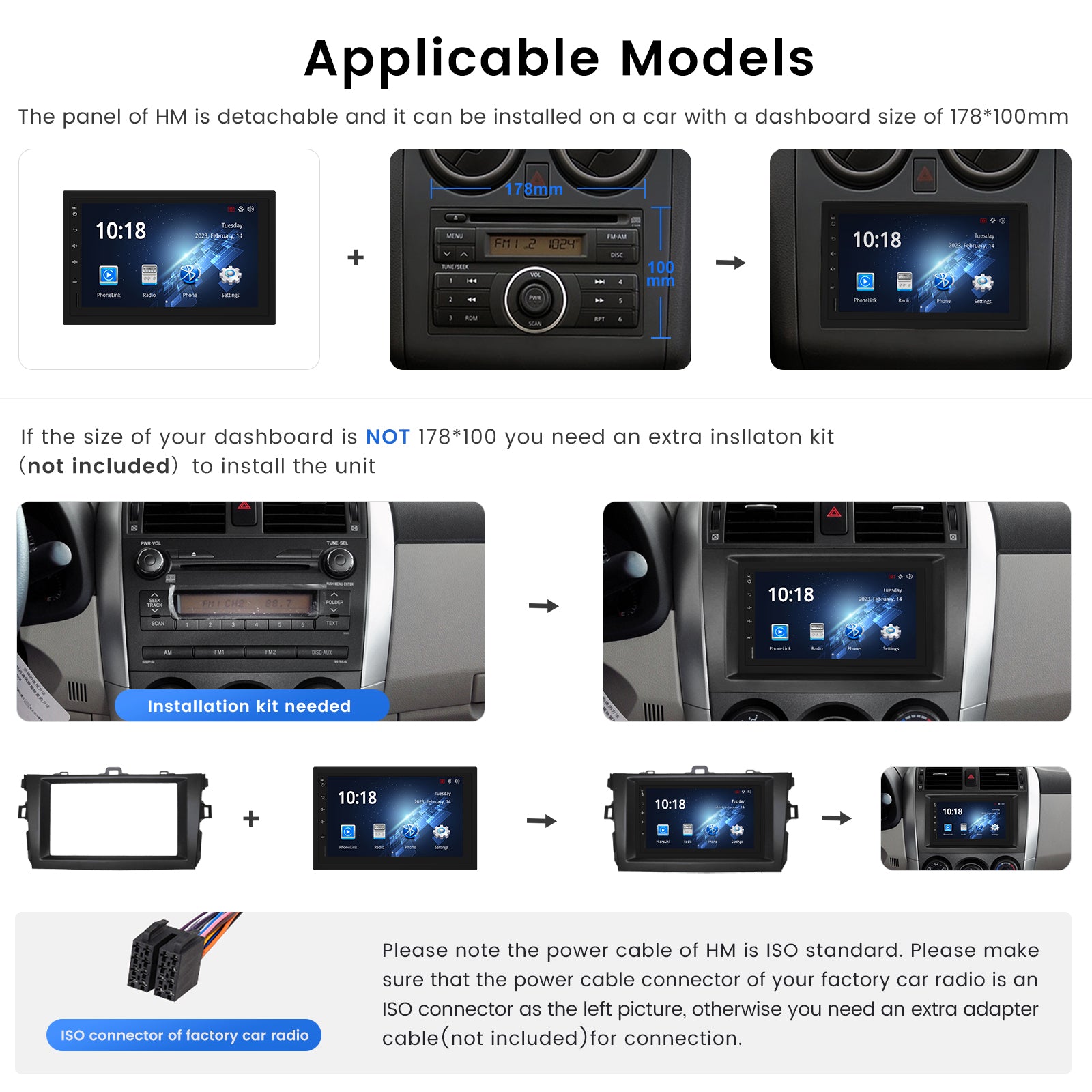 Dasaita Linux Universal 2 Din Car Stereo 7 Inch Wireless Wired Carplay Android Auto Head Unit 1024*600 AHD Mirror Link Car Radio