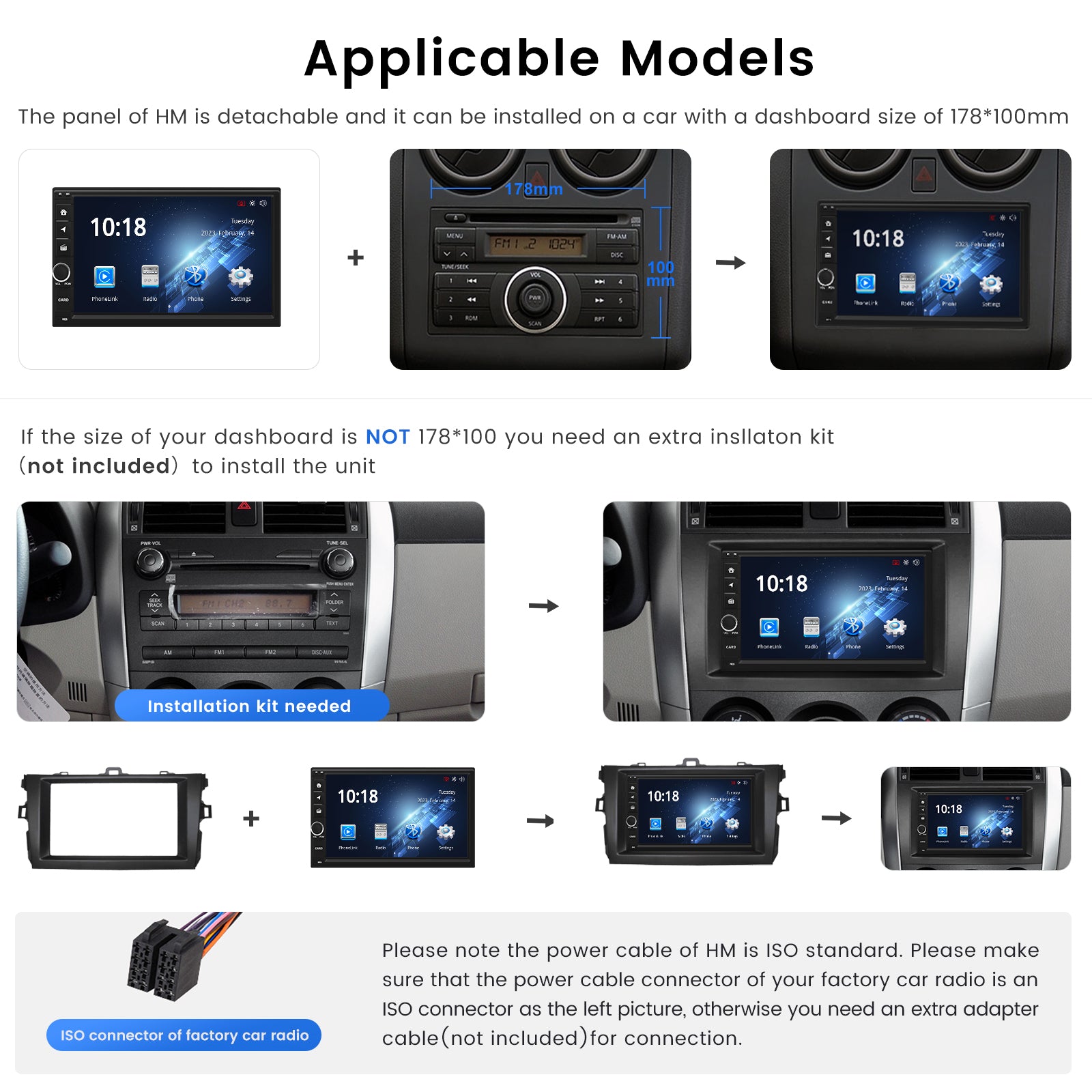 Dasaita Linux Universal 2 Din Car Stereo 7 Inch Wireless Wired Carplay Android Auto Head Unit 1024*600 AHD Mirror Link Car Radio