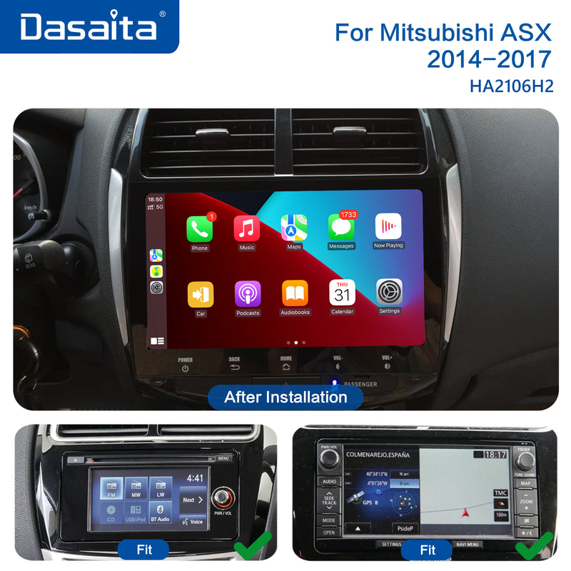 Dasaita Vivid11 Mitsubishi ASX 2007-2017 Peugeot 4008 2012 Citroen C4 Aircross 2013 Car Stereo 10.2" Carplay Android Auto 4+64G Android11 DSP Radio