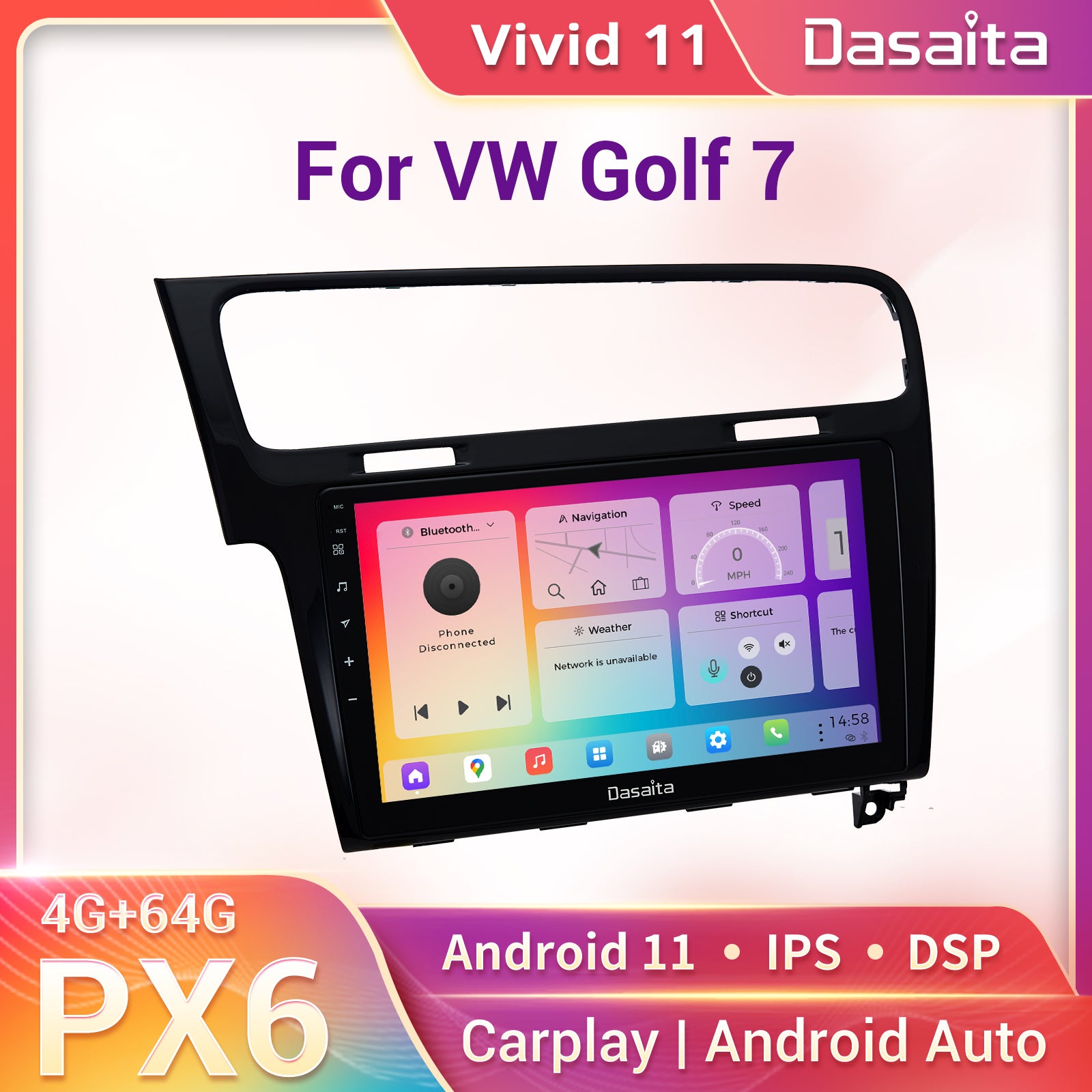 Dasaita Vivid11 VW Golf 7 2012 2013 2014 2015 2016 2017 2018 2019 LHD