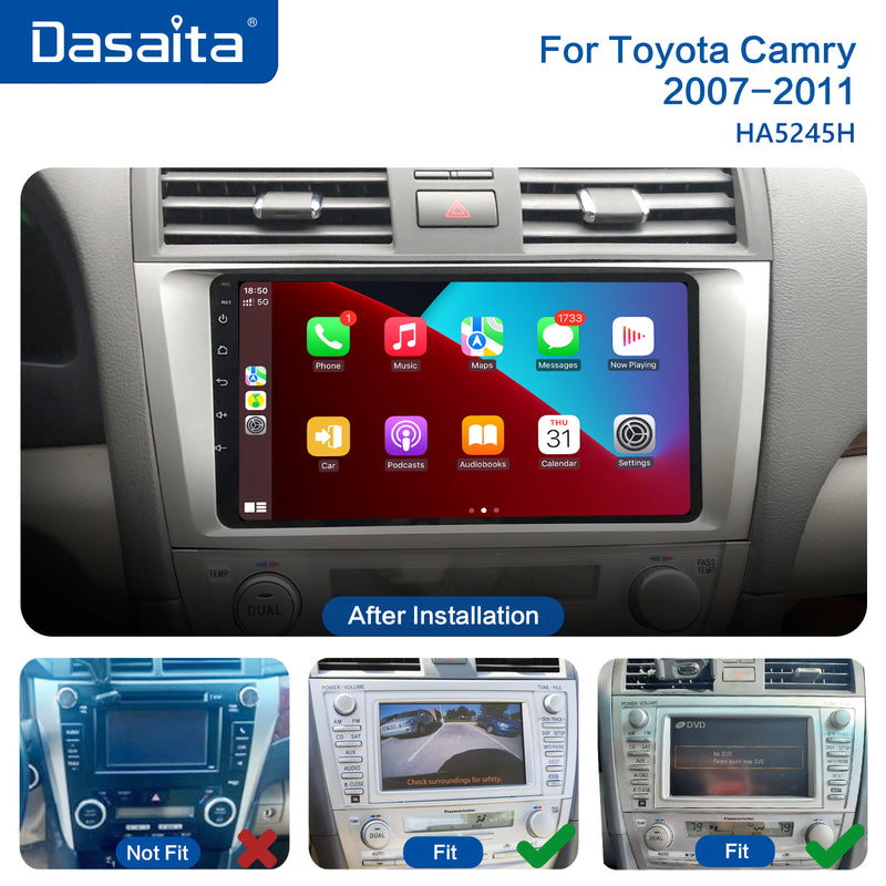Dasaita Scout10 Toyota Camry 2007 2008 2009 2010 2011 Car Stereo 9 Inch Carplay Android Auto PX6 4G+64G Android10 1280*720 DSP AHD Radio