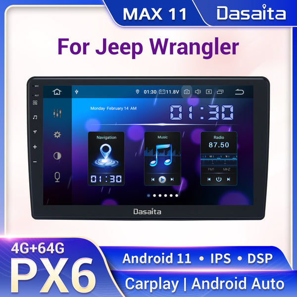 Dasaita MAX11 Jeep Wrangler 2011 2012 Car Stereo 10.2 Inch Carplay Android Auto 4+64G Android11 1280*720 DSP Radio