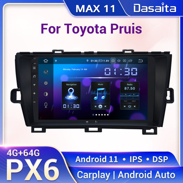 Dasaita MAX11 Toyota Pruis 2009 2010 2011 2012 2013 LHD Car Stereo 9 Inch Carplay Android Auto PX6 4G+64G Android11 1280*720 DSP AHD Radio