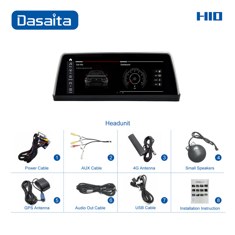 Dasaita 10.25 inch for BMW 5 Series E60 2009 2010 CIC Car Radio Amplifier IPS Screen Backup Camera 4g/64g 1920*720 GPS Stereo