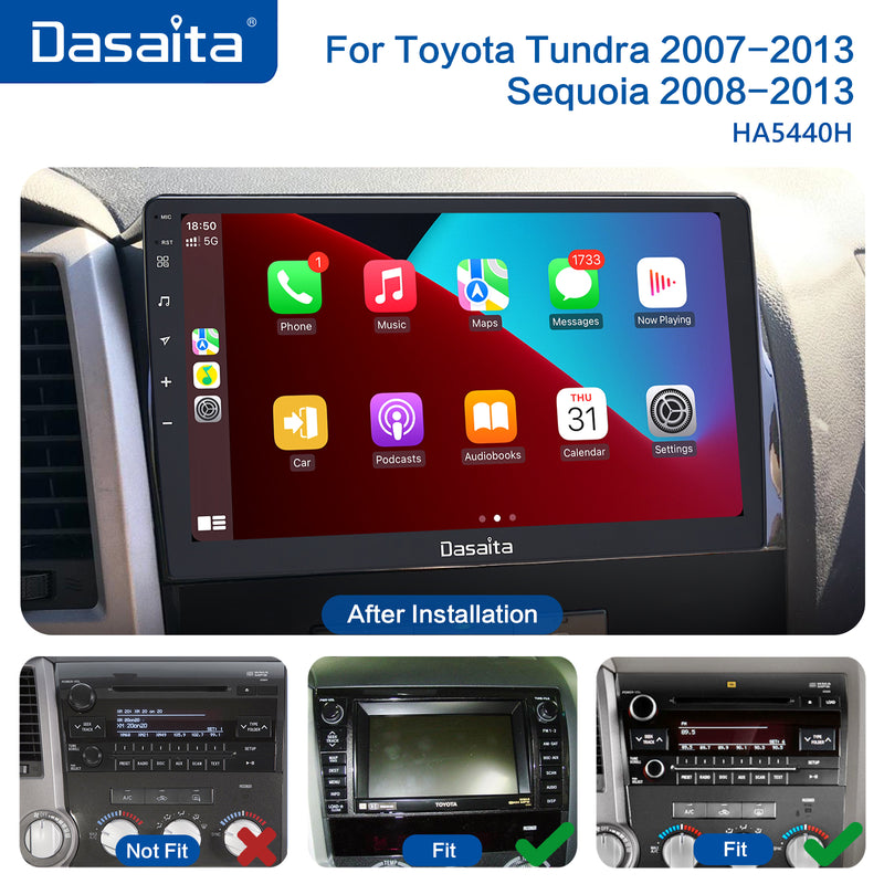 Dasaita Vivid11 Toyota Tundra Sequoia 2007 2008 2009 2010 2011 2012 2013 2014 2015 2016 2017 2018 2019 2020 LHD Car Stereo 10.2 Inch Carplay Android Auto PX6 4G+64G Android11 1280*720 DSP AHD Radio