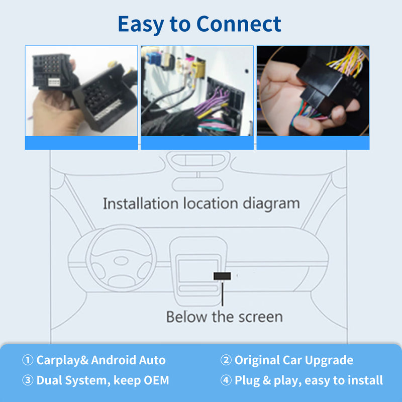Dasaita Aston Martin CarPlay & Android Auto Integration Kit Retrofit Interface( Wired & Wireless )