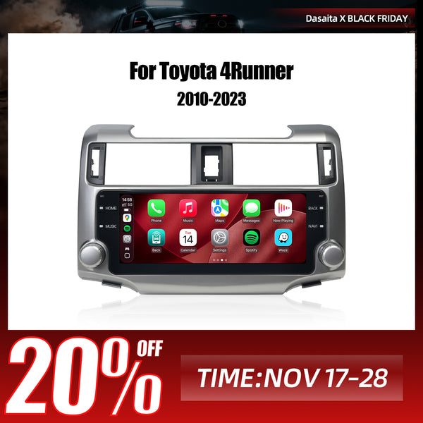 Dasaita Android13 Car Stereo for Toyota 4Runner 2010-2023 Silver Wireless Carplay & Android Auto Car Radio | Qualcomm 665 | 10.25" 2K QLED Screen | Wifi+4G LTE | 6G/8G+64G/256G | DTS|GPS Navigation Head Unit | Optical Output