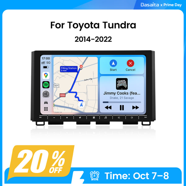 Dasaita Android13 Car Stereo for Toyota Tundra 2014-2021 Wireless Carplay & Android Auto Car Radio | Qualcomm 665 | 10.2" QLED Screen | Wifi+4G LTE | 6G/8G+64G/256G | DTS|GPS Navigation Head Unit | Optical Output