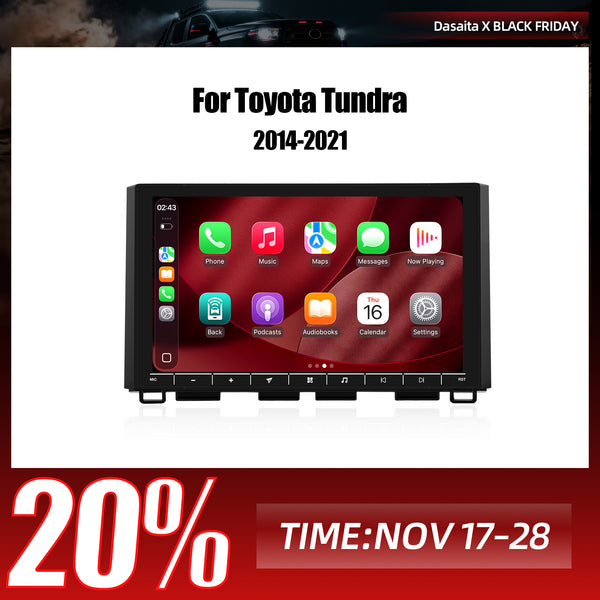 Dasaita Android13 Car Stereo for Toyota Tundra 2014-2021 Wireless Carplay & Android Auto Car Radio | Qualcomm 665 | 10.2" QLED Screen | Wifi+4G LTE | 6G/8G+64G/256G | DTS|GPS Navigation Head Unit | Optical Output