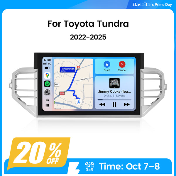 Dasaita for 2022-2025 Toyota Tundra Android 13 Car Stereo | Wireless CarPlay & 14" QLED Touchscreen | 4G LTE & 8GB RAM for Off-Road Audio|AHD Camera
