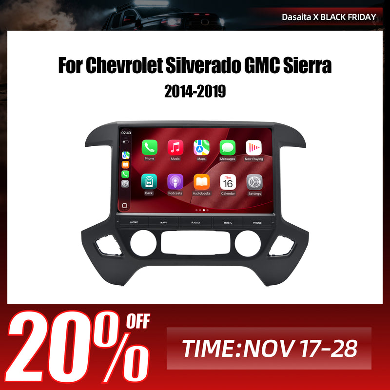 Dasaita Android13 Car Stereo for Chevrolet Silverado GMC Sierra 2014-2019 Wireless Carplay & Android Auto Car Radio | Qualcomm 665 | 13.3" 2K QLED Screen | Wifi+4G LTE |8G+256G | DTS|GPS Navigation Head Unit | Optical Output