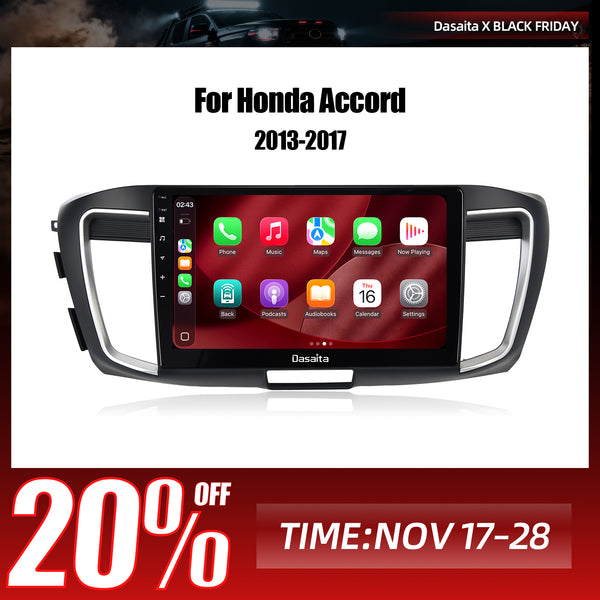 Dasaita Android13 Car Stereo for Honda Accord 2013-2017 LHD Wireless Carplay & Android Auto Car Radio | Qualcomm 665 | 10.2" QLED Screen | Wifi+4G LTE | 8+256G | DTS|GPS Navigation Head Unit | Optical Output