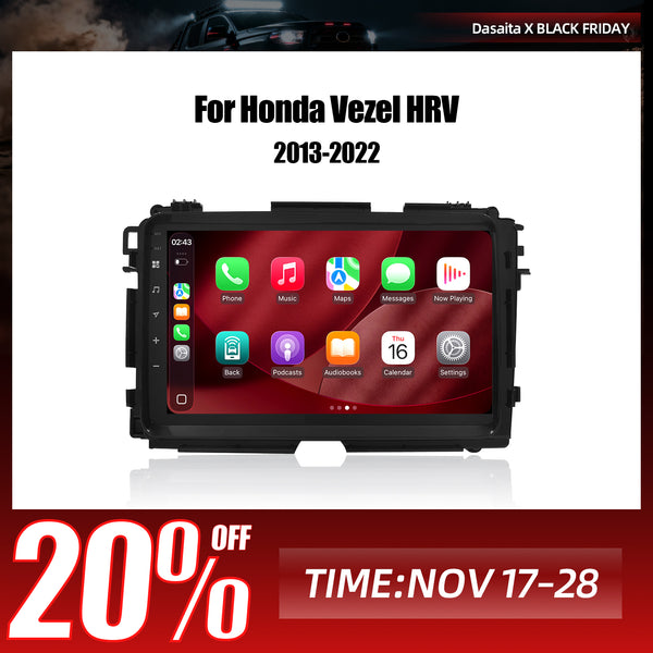 Dasaita Android13 Car Stereo for Honda Vezel HR-V HRV 2013-2022 Wireless Carplay & Android Auto Car Radio | Qualcomm 665 | 9" QLED Screen | Wifi+4G LTE | 6G+64G | DTS|GPS Navigation Head Unit | Optical Output