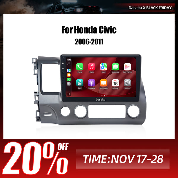 Dasaita Android13 Car Stereo for Honda Civic 2006-2011 Wireless Carplay & Android Auto Car Radio| Qualcomm 665 | 10.2" QLED Screen | Wifi+4G LTE |6G+64G|DTS|GPS Navigation Head Unit| Optical Output