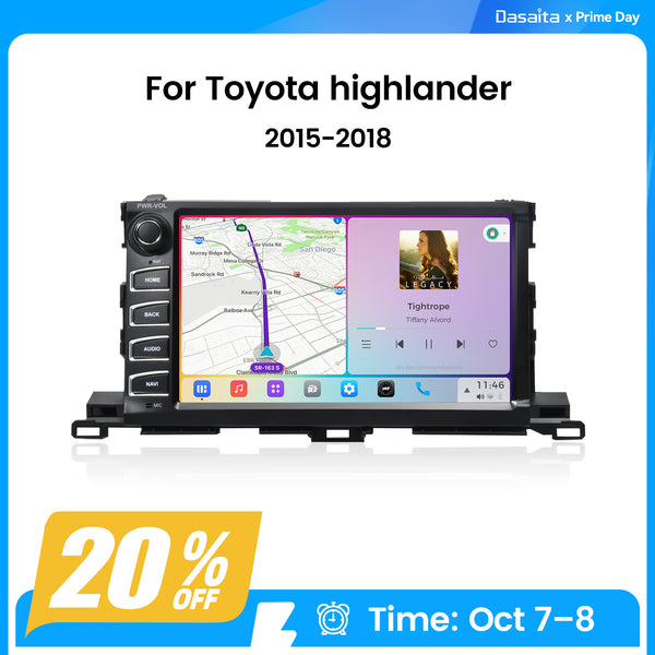 Dasaita Vivid13 Car Stereo for Toyota Highlander 2015-2019 Wireless Carplay & Android Auto Car Radio | Qualcomm 665 | 10.2" QLED Screen | Wifi+4G LTE | 8G+256G | DTS|GPS Navigation Head Unit | Optical Output