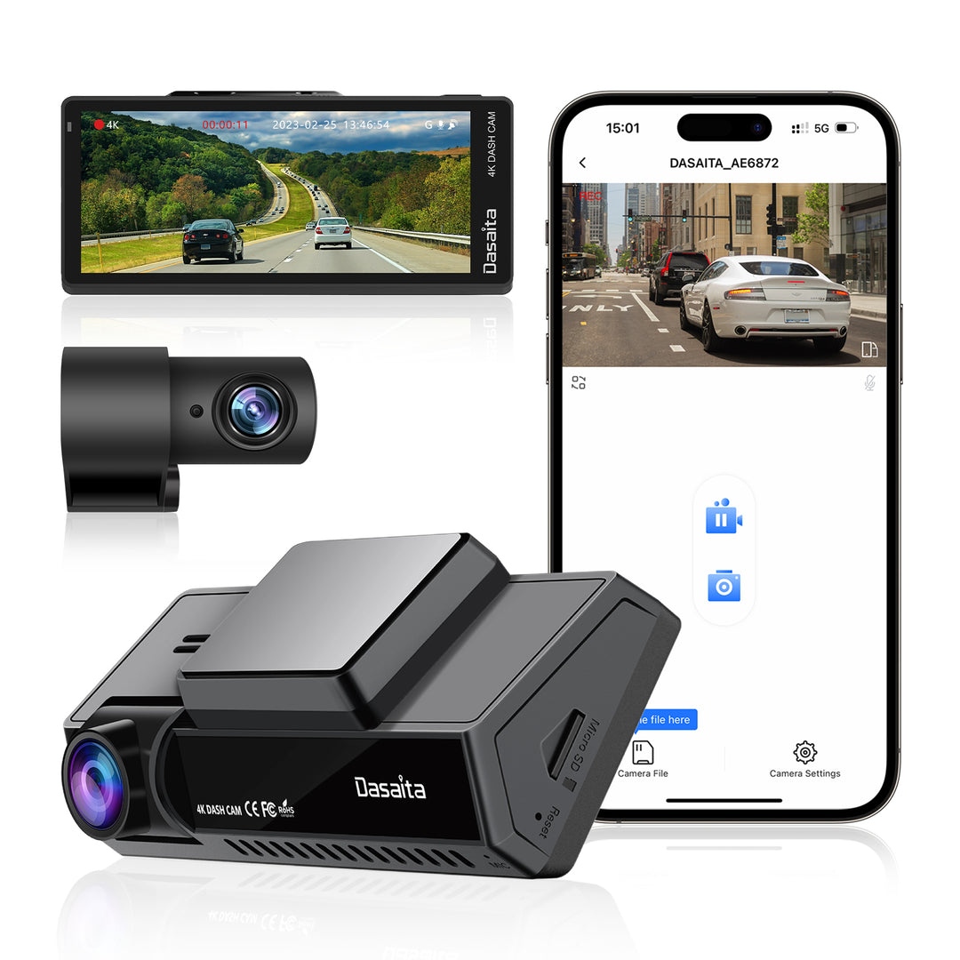 Dual Dash Cam 5G WiFi GPS, Real 4K+HDR 1080P Front and Rear, 3 LCD Super  Night Vision, Parking Mode, Dash Camera for Cars with App, G-Sensor