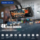 Dasaita 4" LCD Dash Cam Front 2160P Rear 1080P IMX335 Chips 170° Wide Angle Built-in WiFi GPS Car Dashboard Dual Camera Recorder HDR Night Vision DAS-X9s