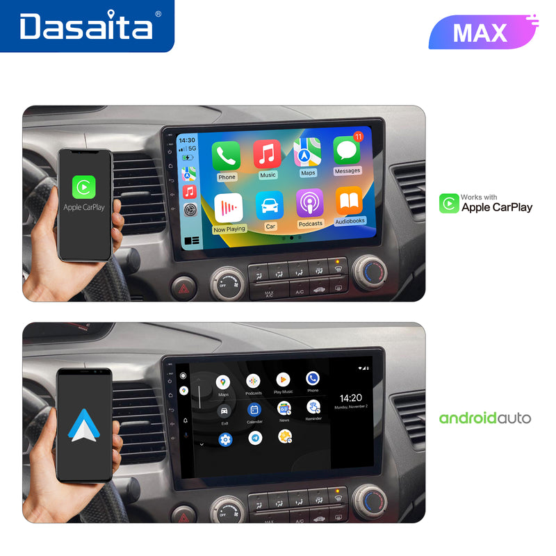 Dasaita MAX11 Honda Civic 2007 2008 2009 2010 2011 LHD Car Stereo 10.2 Inch Carplay Android Auto PX6 4G+64G Android11 1280*720 DSP AHD Radio