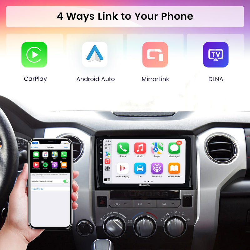 Dasaita Vivid11 Toyota Tundra 2014 2015 2016 2017 2018 2019 Car Stereo 9 Inch Carplay Android Auto PX6 4G+64G Android11 1280*720 DSP AHD Radio