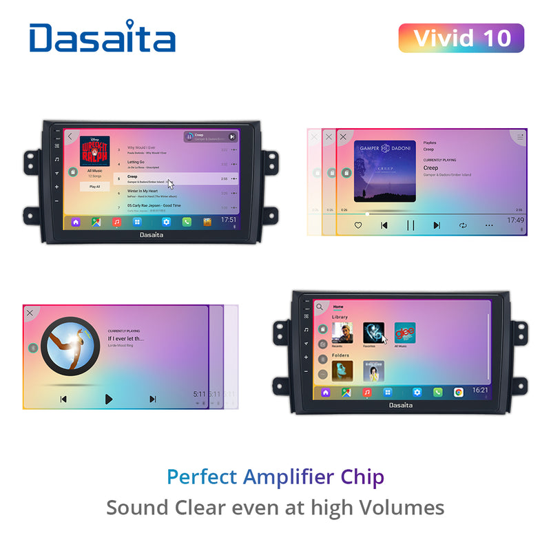 Dasaita Vivid11 Suzuki SX4/Sedici 2006-2010 Car Stereo 9" Carplay Android Auto PX6 4+64G 1280*720 DSP Radio