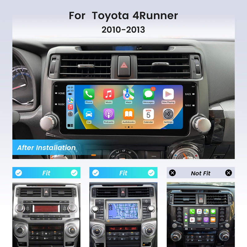 Dasaita Android12 Car Stereo for Toyota 4Runner 2010-2019 Wireless Carplay & Android Auto Black Car Radio | Qualcomm 665 | 10.25" 2K QLED Screen | Wifi+4G LTE | 6G/8G+64G/256G | DSP|GPS Navigation Head Unit | Optical Output