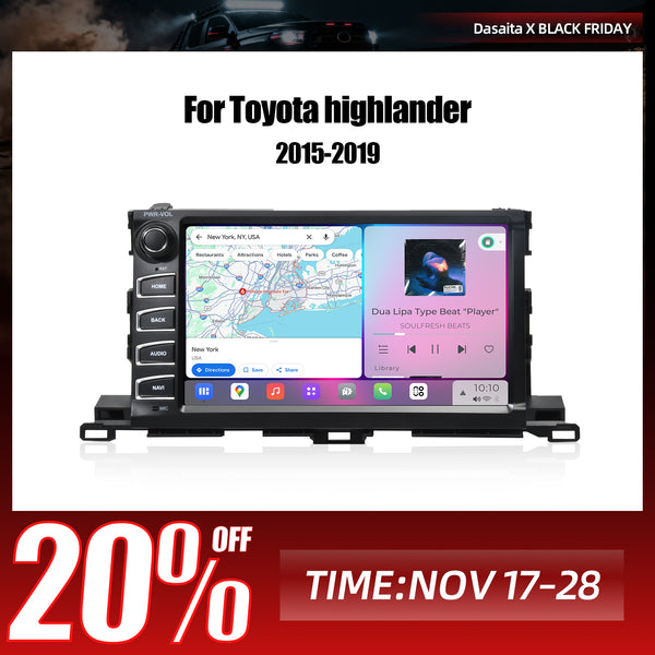 Dasaita Vivid13 Car Stereo for Toyota Highlander 2015-2019 Wireless Carplay & Android Auto Car Radio | Qualcomm 665 | 10.2" QLED Screen | Wifi+4G LTE | 8G+256G | DTS|GPS Navigation Head Unit | Optical Output