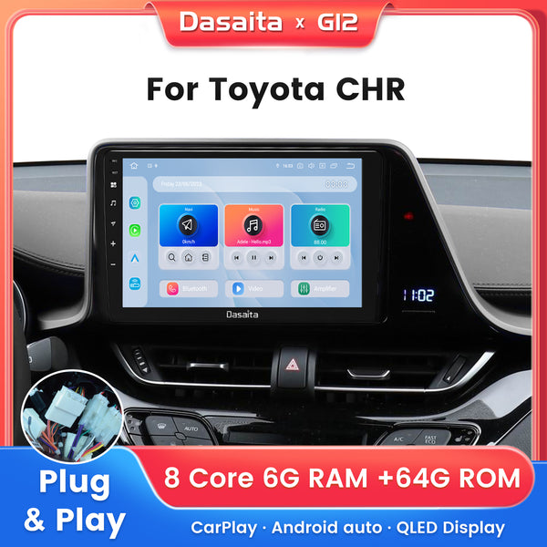 Dasaita Android12 Car Stereo for Toyota CHR 2016-2020 LHD Wireless Carplay & Android Auto Car Radio | Qualcomm 665 | 9" QLED Screen | Wifi+4G LTE | 6G/8G+64G/256G | DSP|GPS Navigation Head Unit | Optical Output
