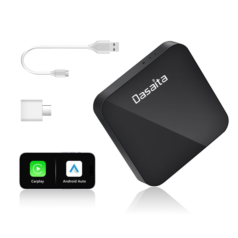 Dasaita Car AI Box Original Carplay to Android 10 USB Plug and Play Mini Box RAM 4G ROM 64G HDMI (Wireless&Wired)