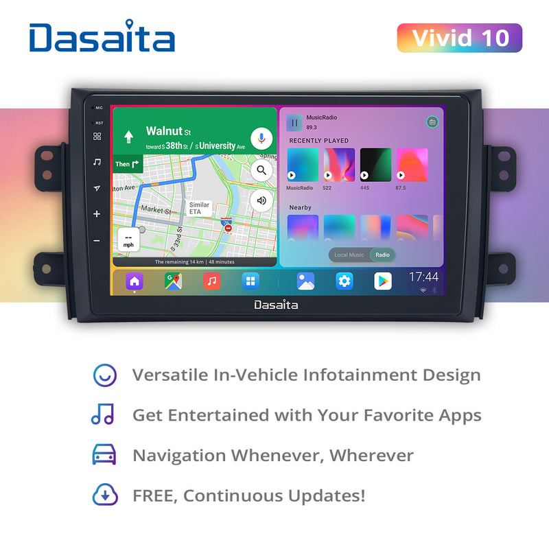 Dasaita Vivid11 Suzuki SX4/Sedici 2006-2010 Car Stereo 9" Carplay Android Auto PX6 4+64G 1280*720 DSP Radio