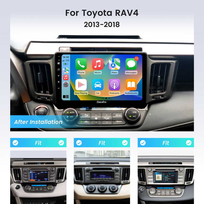 Dasaita Android12 Car Stereo for Toyota RAV4 2013-2018 LHD Wireless Carplay & Android Auto Car Radio | Qualcomm 665 | 9" QLED Screen | Wifi+4G LTE | 4G+64G | DSP|GPS Navigation Head Unit | Optical Output