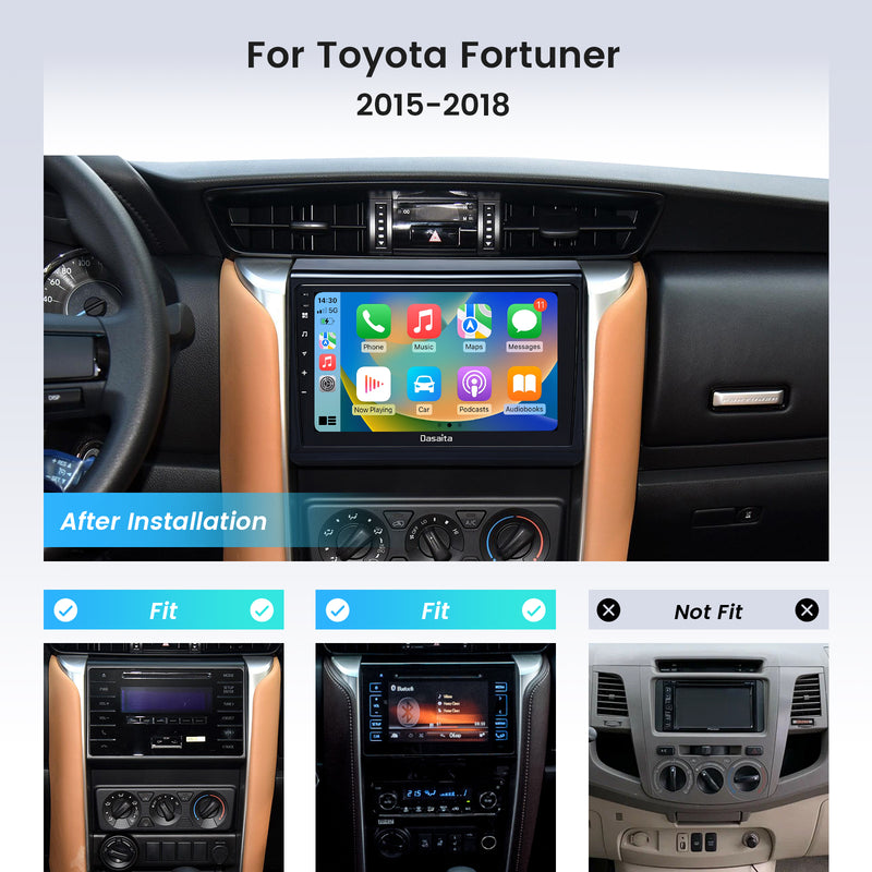 Dasaita Android12 Car Stereo for Toyota Fortuner 2015-2018 Wireless Carplay & Android Auto Car Radio | Qualcomm 665 | 9" QLED Screen | Wifi+4G LTE | 4G+64G | DSP|GPS Navigation Head Unit | Optical Output