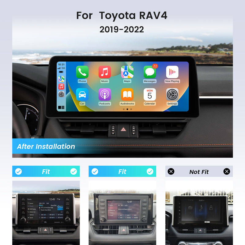 Dasaita Android12 Car Stereo for Toyota RAV4 2019 2020 2021 2022 Wireless Carplay & Android Auto Car Radio | Qualcomm 665 | 12.3" QLED 2K Screen | Wifi+4G LTE | 4G+64G/8+256 | DSP|GPS Navigation Head Unit | Optical Output