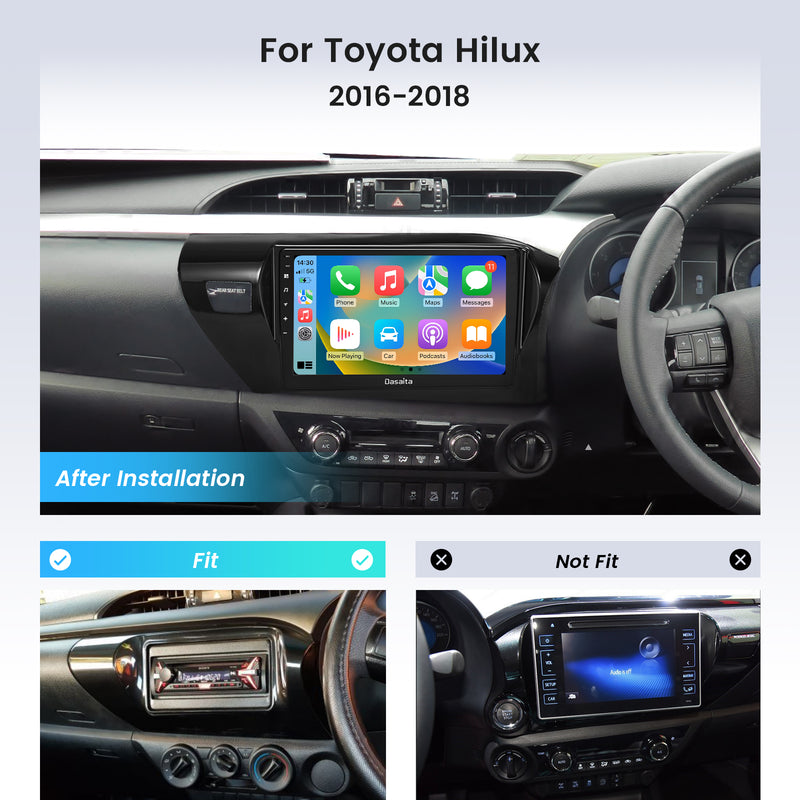 Dasaita Android12 Car Stereo for Toyota Hilux 2016-2018 RHD Wireless Carplay & Android Auto Car Radio| Qualcomm 665 | 10.2" QLED Screen | Wifi+4G LTE |6G+64G|DSP|GPS Navigation Head Unit| Optical Output