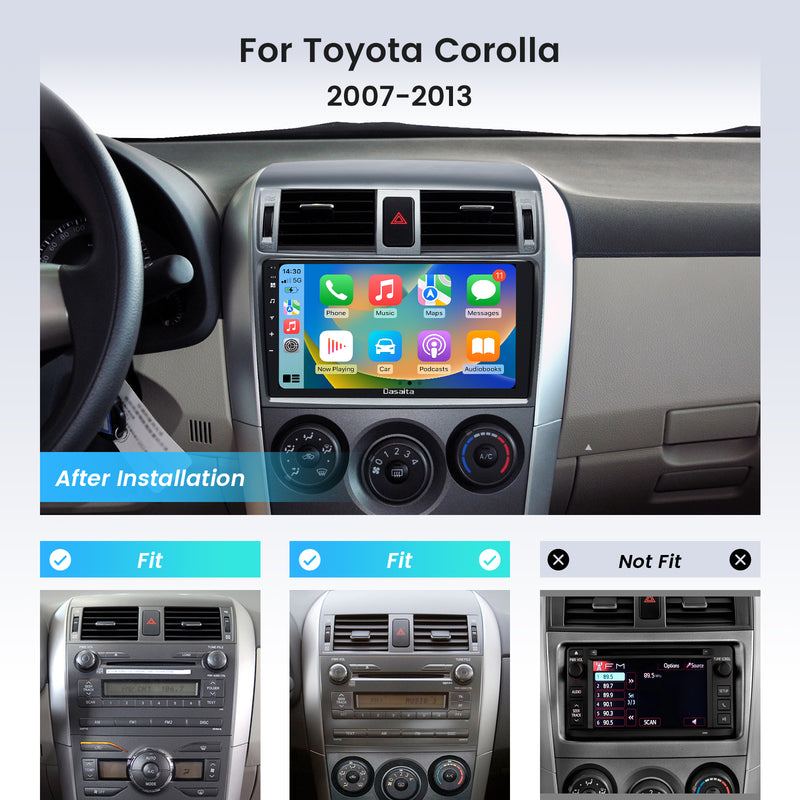 Dasaita Android12 Car Stereo for Toyota Corolla Auris 2007-2013 Wireless Carplay & Android Auto Car Radio| Qualcomm 665 | 9" QLED Screen | Wifi+4G LTE |6G+64G|DSP|GPS Navigation Head Unit| Optical Output
