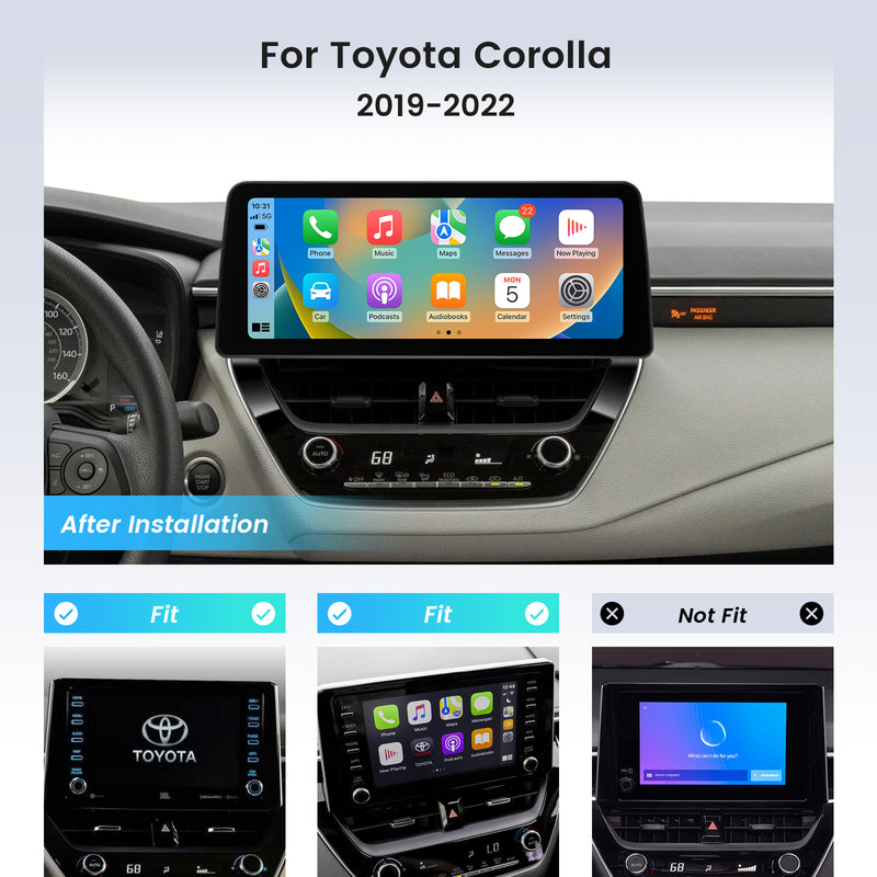Dasaita Android12 Car Stereo for Toyota Corolla 2019-2022 Wireless Carplay & Android Auto Car Radio | Qualcomm 665 | 12.3" QLED Screen | Wifi+4G LTE | 4G/8G+64G/256G | DSP|GPS Navigation Head Unit | Optical Output