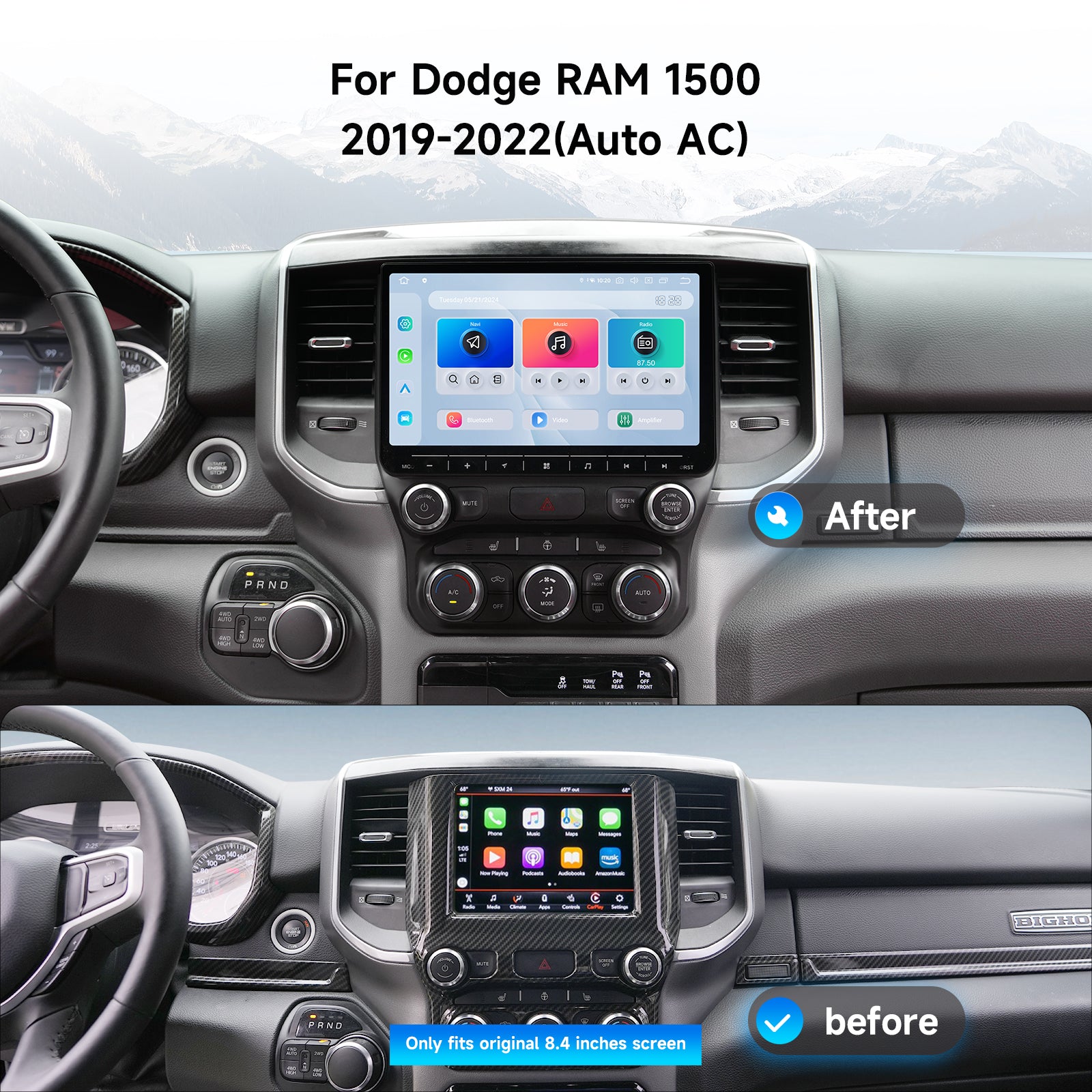 Dasaita Android13 Car Stereo for Dodge Ram 1500 2019-2022 (Auto AC) Wireless Carplay & Android Auto Car Radio | Qualcomm 665 | 10.2" QLED Screen | Wifi+4G LTE | 6G/8G+64G/256G | DTS|GPS Navigation Head Unit | Optical Output
